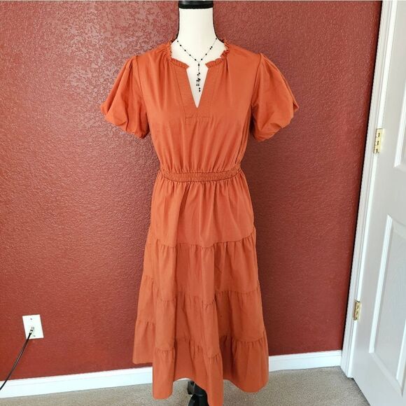 Kate And Lily Dresses & Skirts - Chic Orange Midi Dress